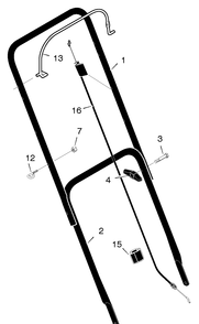 Handle Assembly Diagram and Parts List for 224010X24C 2005 Briggs and Stratton Lawn Mower